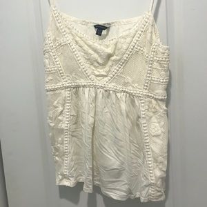 American Eagle Crocheted Cream Tank Top
